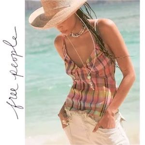 Free People Plaid Halter Top in the color Original Combo. NWT Size Small.